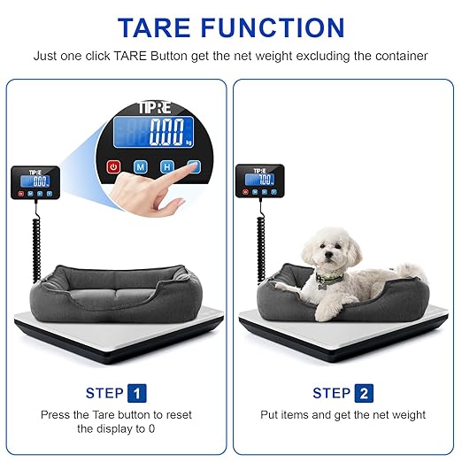 TIPRE Shipping Scale 660lbs for Packages,Heavy Duty Digital Postal Express Scale,1 oz High Accuracy with Charging Cable & Batteries,Extra Large Stainless Steel for Small Business,Warehouse,Home