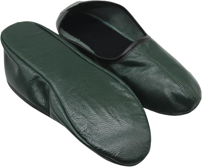Womens Indoor Leather Slippers Traditional Babouche House Shoes Barefoot Moccasin