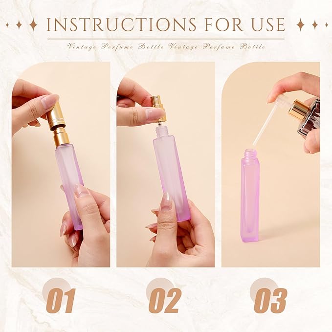 Domensi 20 Pcs 10/15/20/30 ml Perfume Travel Refillable Glass Bottles Spray Bottle Perfume Atomizer for Cologne Dispenser Leak-proof Fragrance Bottles Atomizer Pump Kit (10 ml,Folral Color)