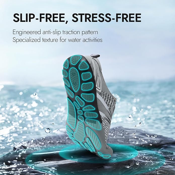 ATHMILE Hiking Barefoot Water Shoes for Women Men Beach Swim Aqua Pool River Quick Dry Athletic Wide Toe Outdoor Sport Kayaking Boating Rock Climbing Yoga Lake