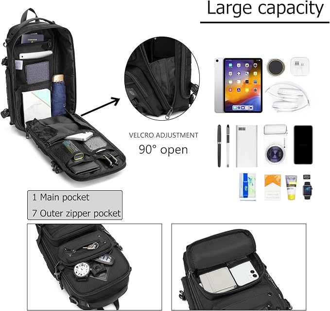 OZUKO Tactical Backpack Chest Sling Bags for Men, Waterproof Crossbody Shoulder Daypack for Outdoor Walking Hiking Trekking (Royal blue)