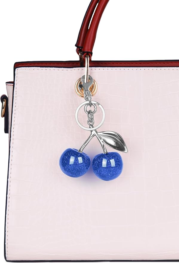 OVRUNS Cherry Bag Charm Cute Cherry Accessories Sparkling Purse Charms for Women
