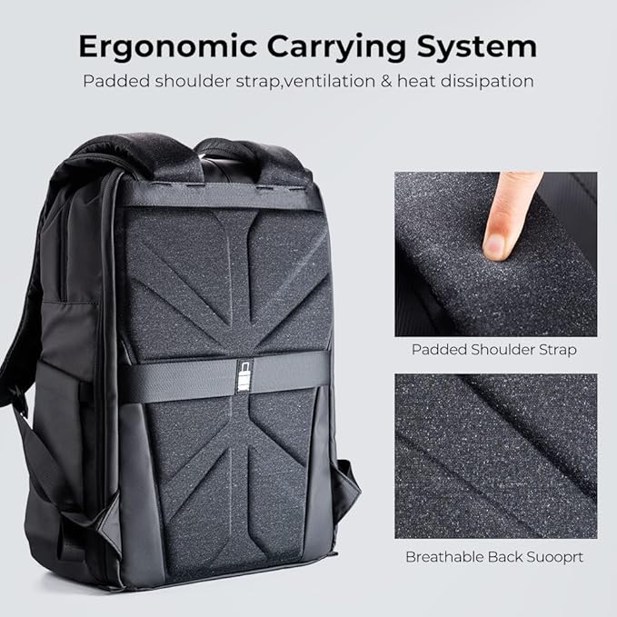 K&F CONCEPT Camera Backpack, Camera Bags for Photographers Large Capacity Camera Case with Raincover,15-15.6 Inch Laptop Compartment Compatible for Canon/Nikon/Sony/DJI Mavic Drone(Backpack 20L)