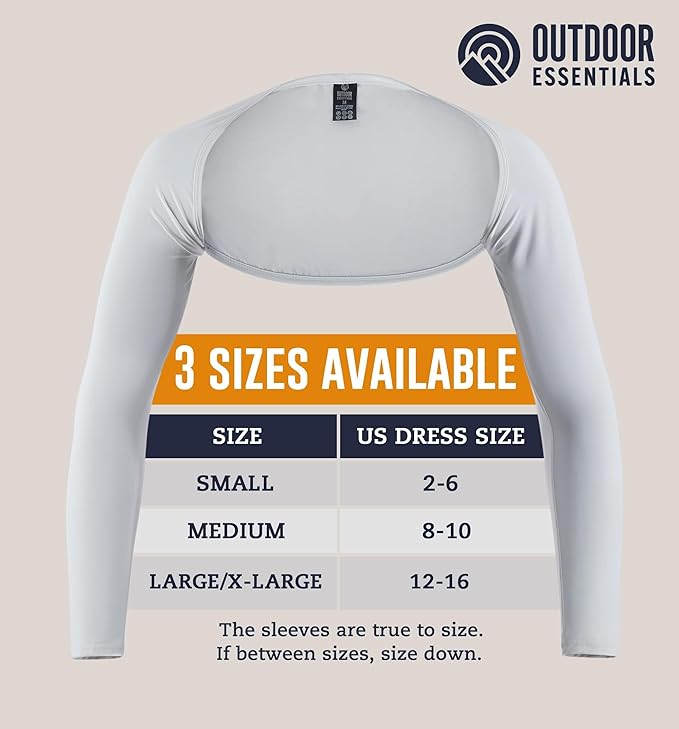 OutdoorEssentials Arm Sleeves for Women - Golf UV Shawl with Sleeves - Workout Shrug Bolero - Arm Tights for Sun Protection