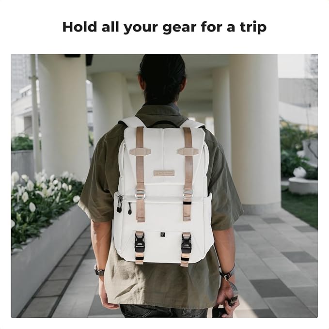 K&F CONCEPT Camera Backpack, Camera Bags for Photographers Large Capacity Camera Case with Raincover,15-15.6 Inch Laptop Compartment Compatible for Canon/Nikon/Sony/DJI Mavic Drone