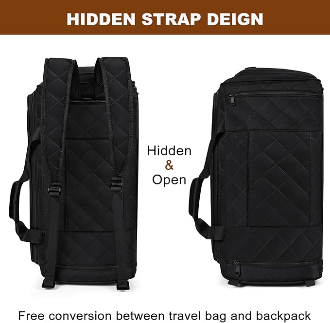 Convertible Garment Bags for Travel - Carry on Garment Duffle Bag with Backpack Straps for Men Women, 4 in 1 Large Travel Duffel Bags with Shoes Compartment Hanging Suit Dress Weekender Bag 3pcs Set