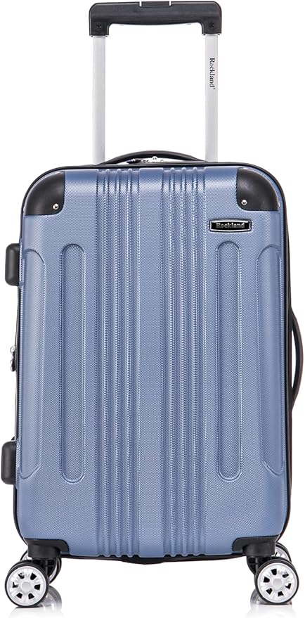Rockland London Hardside 2 Piece Spinner Wheel Luggage Set, Carry-On 20" and Tote 14", Blue