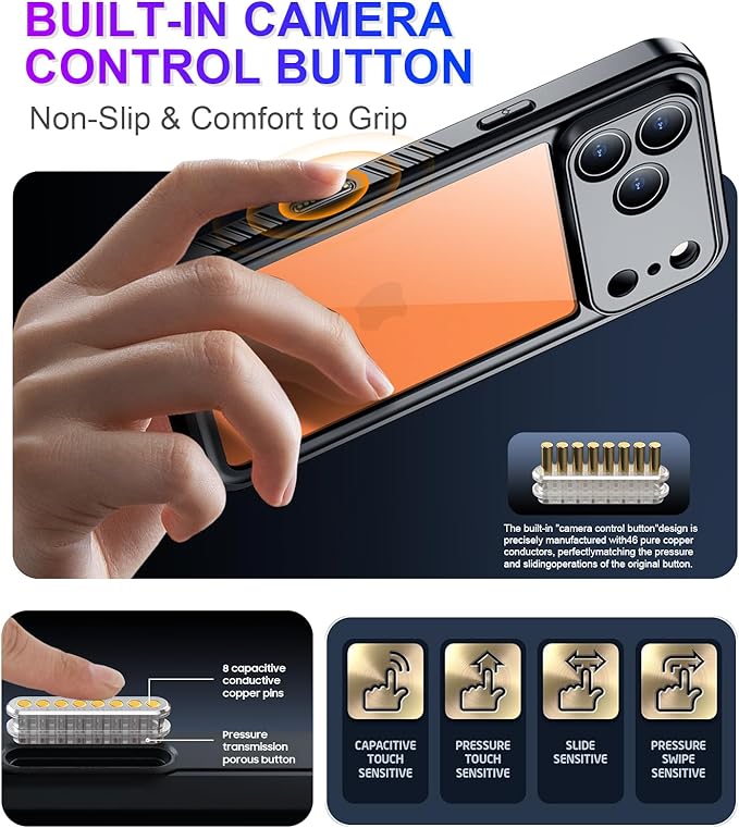 Compatible with iPhone 17 Pro Max Case,Waterproof Built-in Screen & Camera Protector IP68 Underwater Full Body 17FT Military Dropproof Shockproof Phone Case 6.9"-Black/Clear
