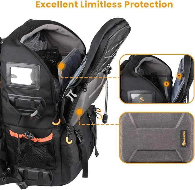 TARION 27L Extra Large Camera Backpack - 2 in 1 Professional Camera Bags for Photographers with 15.6" Laptop Compartment & Waterproof Raincover & Tripod Holder (PB01)