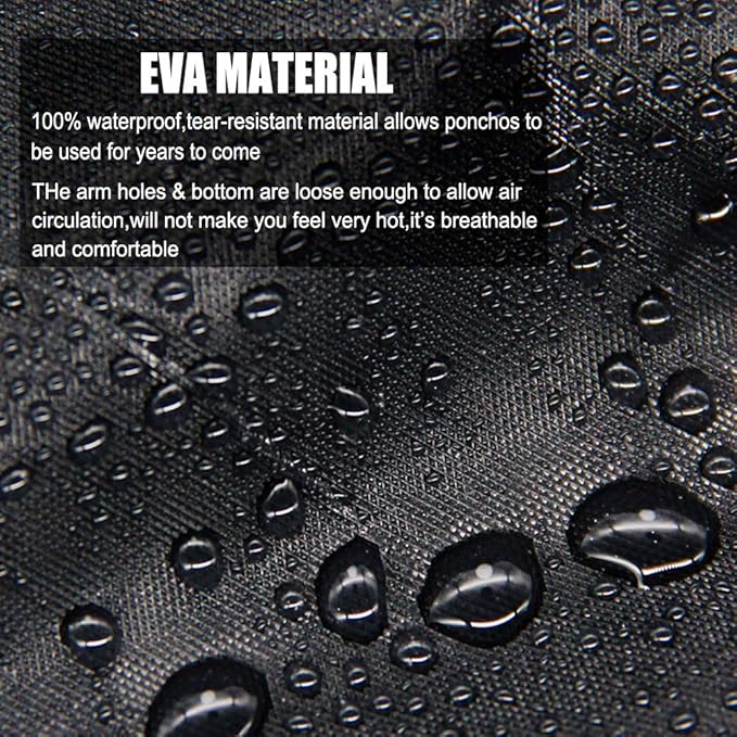 COOY Rain Coats (2 Pack) - Reusable EVA Rain Ponchos For Adults Rain Jackets Raincoats For Men Women