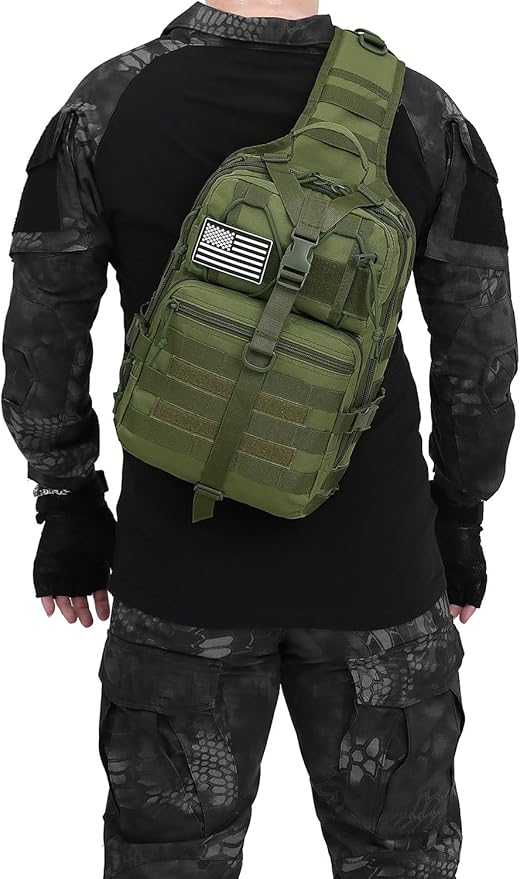 Tactical Sling Pack Big Crossbody Backpack Over Shoulder Bag Military for Men Hiking Outdoor Sport Gym