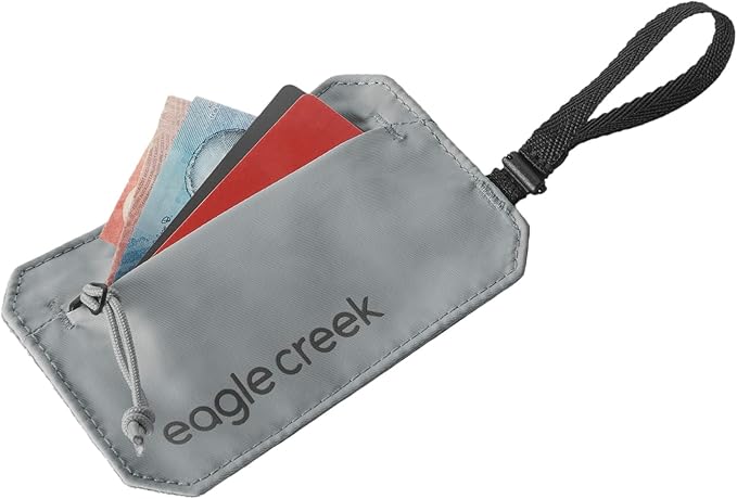 Eagle Creek Undercover RFID Bra Pouch – Travel Security Pouch with RFID Blocking – Lightweight, Wear Under Clothing – Zippered Passport & Card Holder – Adjustable Strap – Storm Grey