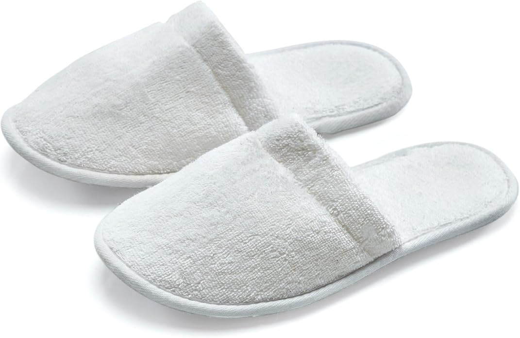 ESKYMODE Men's Cotton Bath Slippers, Terry Cloth Travel Hotel Slippers for Men