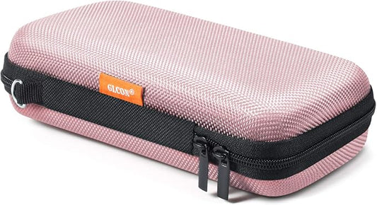 Cell Phone Carrying Case - Portable Hard EVA Charger Case - High Protection Small Zipper Travel Pouch Storage Bag Electronic Organizer for Battery, GPS, Hard Drive, Charging Cable, Cord - Pink