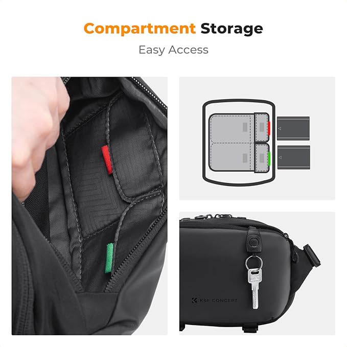 K&F CONCEPT Camera Sling Bag Crossbody Bag Waterproof Camera Shoulder Backpack DSLR/SLR/Mirrorless Camera Case