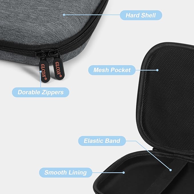 Hard Shell Headphone Case - Durable Zipper Travel Case Portable Carrying Pouch Bag Compatible with Sony WH-CH520/WH-CH720N, JBL Tune 510BT/720BT/520BT/770NC, Soundcore Q20 Q20i Q30, Jlab Headphones