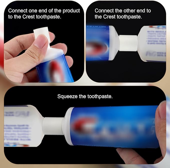 2 Pcs Toothpaste Refill Adapters for Crest, Refillable Toothpaste Tubes Adapter Toothpaste Tube Refill & Transfer Adapters Travel Toothpaste Transfer Tool for Travel Bathroom Accessories