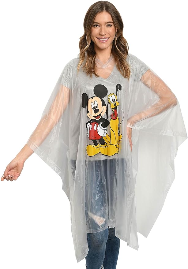 Disney Minnie Mouse Mickey Mouse Pluto Daisy Duck Rain Poncho Hoodie Unisex Adult