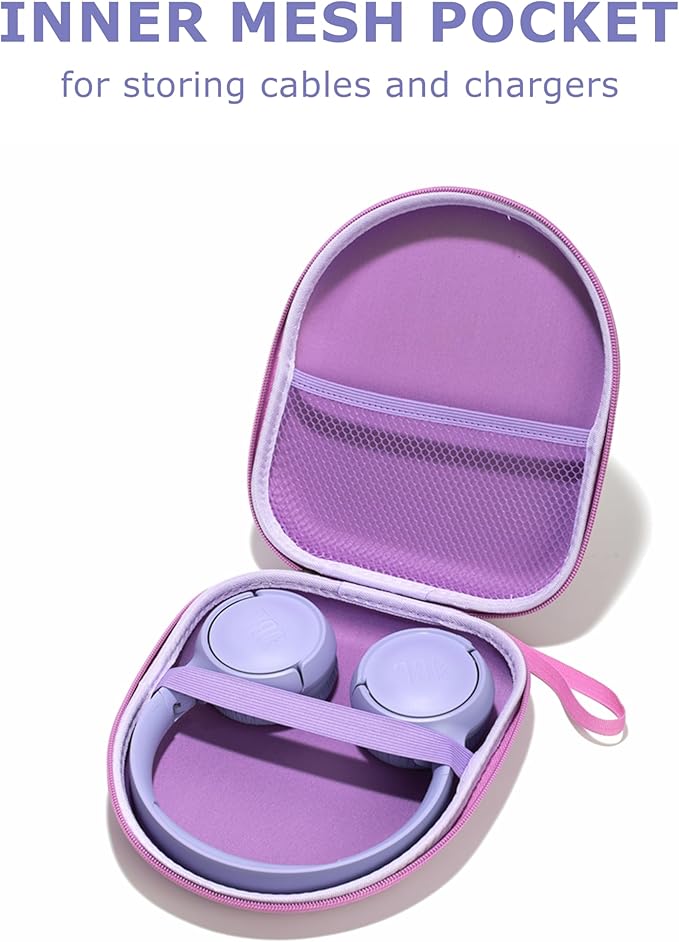 Ginsco Universal Headphone Case Compatible with JBL Tune 510BT 720BT, Sony WH-CH 720N/WH-CH520, with Sony/JBL/Soundcore Q20i Q30/BERIBES/TOZO/KVIDIO etc Wireless Headphones Purple