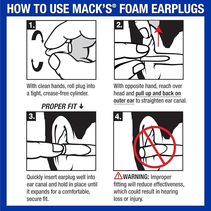 Mack's Maximum Protection Soft Foam Shooting Ear Plugs, 40 Pair – 33 dB Highest NRR – Comfortable Earplugs for Hunting, Tactical, Target, Skeet and Trap Shooting | Made in USA (Pack of 2)