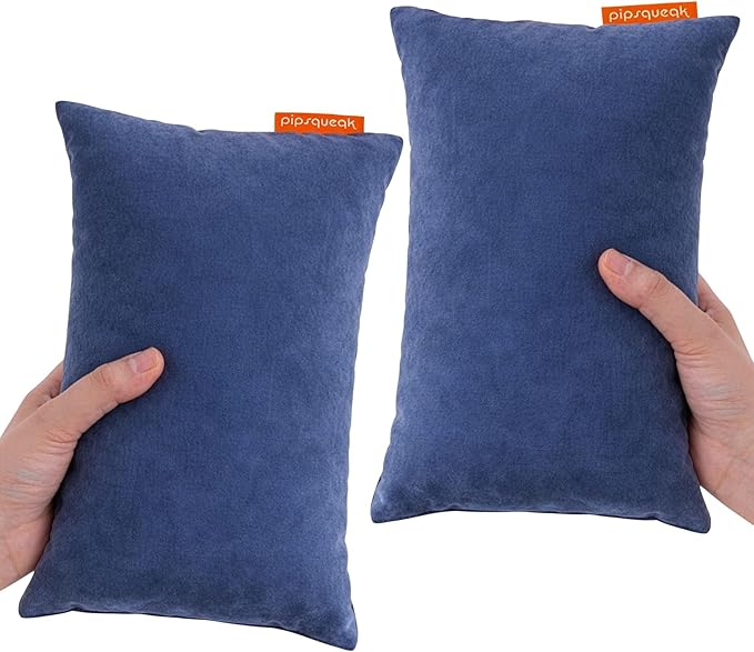 Pipsqueak Microfiber Pillow - Small, Mini, Tiny - 11 x 7 in - Perfect for Travel, Cars, Airplanes, Camping, Dogs, Toddlers, Kids, Lumbar, Knees and Neck - Ages 2 Yrs and Up