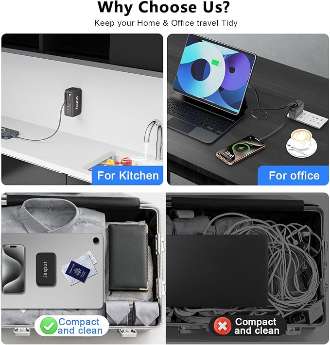 4 in 1 Retractable Wall Charger with Dual Cables,40W Retractable Phone Charger Wall Plug with Dual USB Ports,20W USB C Chargers Block Fast Charging for iPhone 17 16 15 14 13,LG, Galaxy S24 23,Pixel