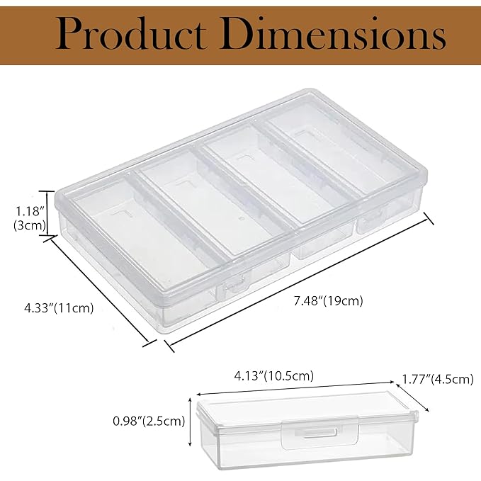 Cotton Swab Holder for Travel, 4 in 1 Travel Floss Picks Case with Dustproof Lid, Clear Plastic Reusable Cotton Pad Holder Storage Box for Cotton Swabs Hair Ties Floss