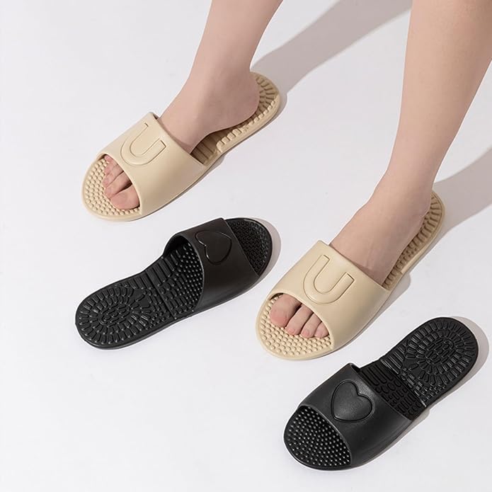 Shower Shoes Travel Foldable Portable Non Slip Slippers for Hotel Guests Swimming Spa Unisex Men Women Lightweight EVA Bathroom Slides Quick Drying Water Resistant Footwear
