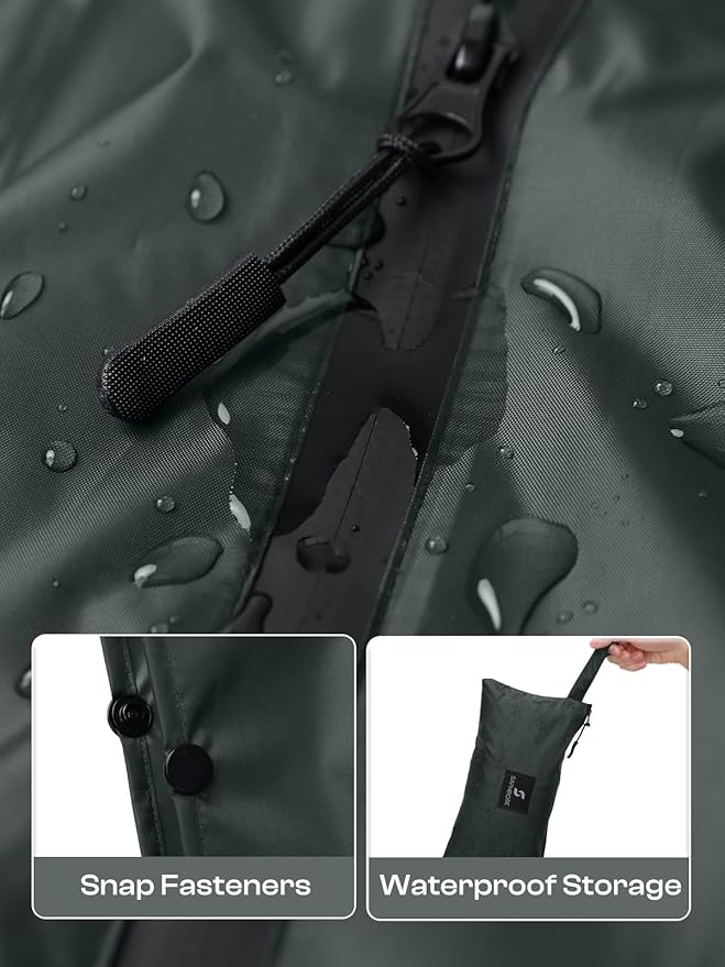 SaphiRose Lightweight Waterproof Rain Poncho for Adults with Hood Portable Rainwear for Outdoor