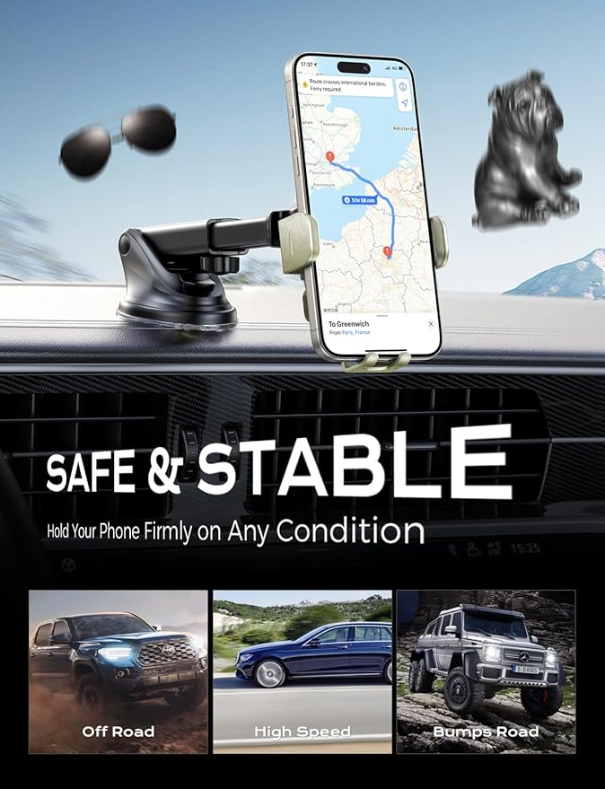 Wireless Car Charger, 15W Fast Charging Auto Clamping Car Charger Phone Mount Phone Holder fit for iPhone 15 14 13 12 11 Pro Max Xs, Samsung Galaxy S24 Ultra S23 S22 S21, S20, S10+, Khaki
