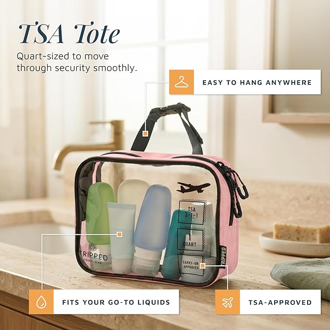 Toiletry Bag Kit Set: Hanging Travel Toiletry Bag + 311 TSA Cosmetic Liquid Bag + Ultralight Accessory Organizer Pouch