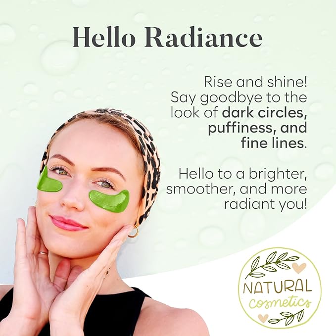 BLOOMORA Green Tea Under Eye Patches (20 Pairs) - Dark Circles & Puffiness Care - Hydrating Eye Mask for Dark Circles and Puffiness