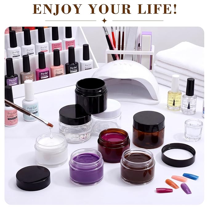 Patelai 4 Pieces Round Wide-mouth Leak Proof Plastic Container Jars with Lids for Travel Storage Makeup Beauty Products Face Creams Oils Salves Ointments DIY Making(2 Ounce,Classic Mix Color)