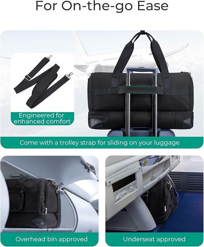 BAGSMART Medium Garment Bags for Travel, Convertible Travel Garment Duffle Bag Suit Bags for Women, 2 in 1 Garment Bags with Shoe Compartment