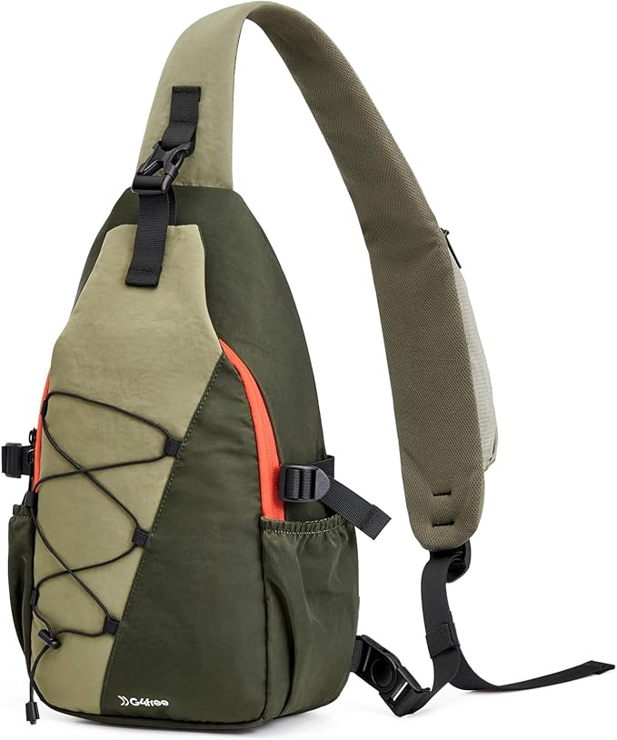 G4Free Sling Bag for Men Women, RFID Blocking Crossbody Bags, Hiking Daypacks Small Sling Backpack Chest Shoulder Bag Travel - Dark Green