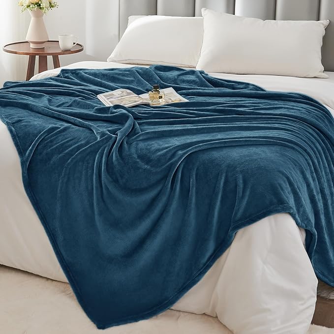BEDELITE Fleece Blanket Twin Size Mineral Blue Throw Blankets for Couch & Bed, Luxury Plush Cozy Fuzzy Blanket 60x80 inches, Super Soft Warm Lightweight Throw Blanket for Travel Camping