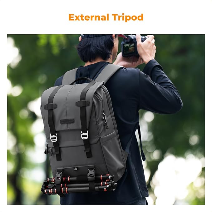 K&F CONCEPT Camera Backpack, Camera Bags for Photographers Large Capacity Camera Case with Raincover,15-15.6 Inch Laptop Compartment Compatible for Canon/Nikon/Sony/DJI Mavic Drone