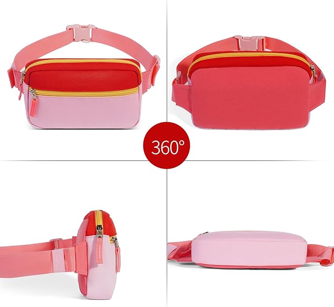 Fanny Pack Birthday Graduation Gifts for 7 8 9 10 11 12 13 Year Old Teen Girls Her Kids, Preppy Cute Trendy Stuff Colorblock Crossbody Bag Adjustable Belt Bags for Travel Essentials