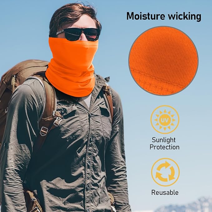TICONN Neck Gaiter Face Cover Scarf, Neck Warmer Breathable Sun & Wind-proof for Skiing Fishing Hiking Cycling