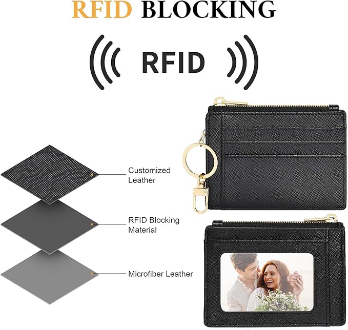 Sodsay Card Case Slim Front Pocket Wallet for Women Credit Card Holder with Keychain | Slim, Credit Card Holder, Front Pocket, with Keychain | Slim