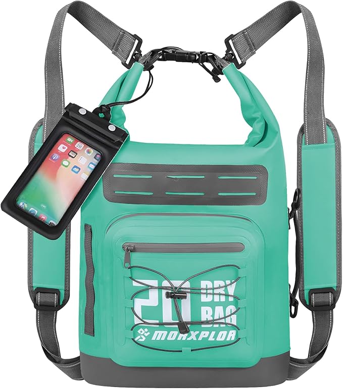 MORXPLOR Dry Bag Waterproof,5L/10L/20L/30L/40L/55L Roll Top Dry Bag Backpack with WaterProof Phone Case for Swim,Kayak