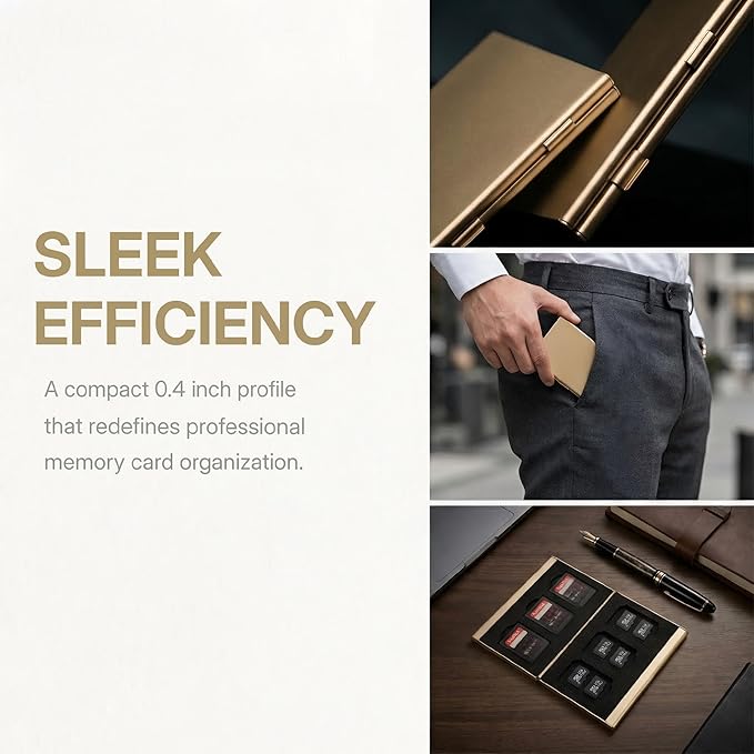 SD Card Holder Case Small Aluminum Memory Organizer Wallet for Photographers Storage Holders for 6 SD and 12 TF Cards Compact Double-Layer Case for Travel and Daily Use