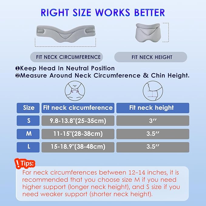 babaka Neck Brace for Neck Pain and Support, Soft Neck Brace Cervical Collar for Women & Men, Neck Support with Support Pad for Sleeping, Relieves Pain and Spine Pressure (S(9.8"-13.8"))