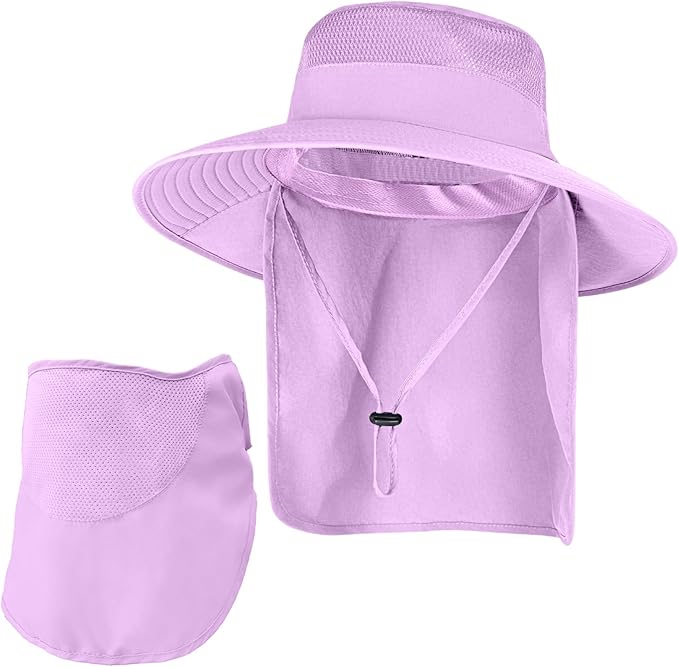 Sun Hats for Men Women Fishing Hat UPF 50+ Breathable Wide Brim Bucket Hats Summer UV Protection Safari Hat with Neck Flap