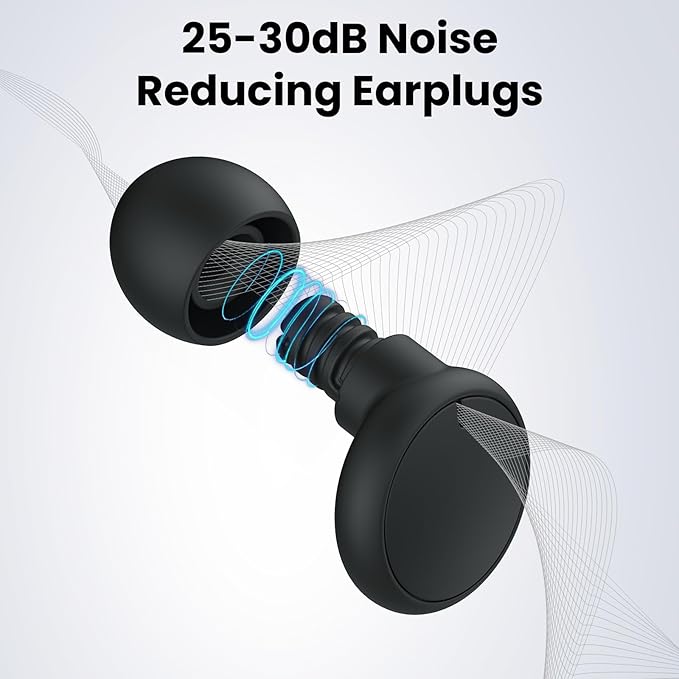 JUSTRVN Earplugs for Sleeping,Reusable Ear Plugs for Noise Reduction 30dB with Carrying Case,Hearing Protection Ear Plugs for Concert,Focus,Working,Studying&Sound Reduction