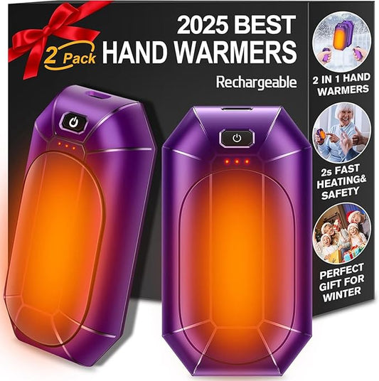 AI Hand Warmers Rechargeable 2 Pack, Electric Handwarmers Reusable, AI Smart Safe Heat Long Lasting Portable Pocket Heater, Warm Gifts for Men Women Outdoor Indoor Hiking Studying Hunting Golf Camping