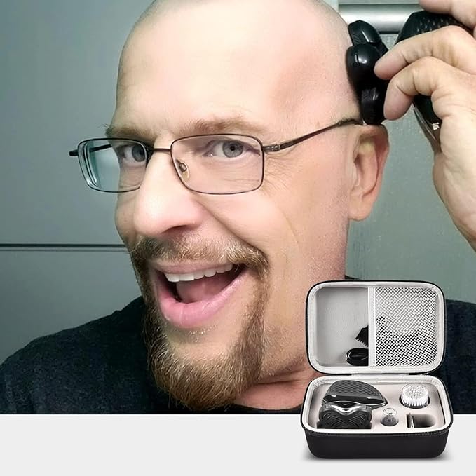 Boobowl Head Shaver Case for Freebird FlexSeries, for Remington Balder Pro XR7000, for SHPAVVER and for Cyruzi Bald Head Shavers, Hair Clipper Storage Bag for Blades & Accessories, Black(Box Only)