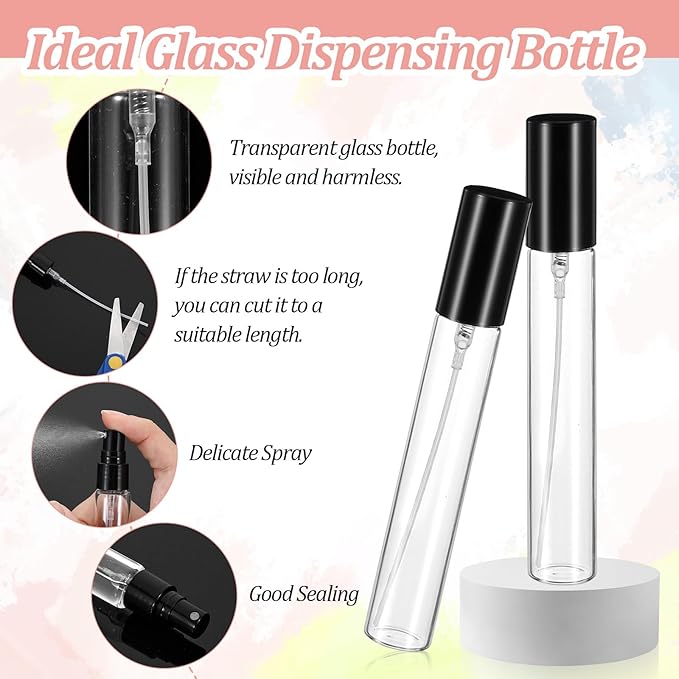 30 PCS Glass Refillable Perfume Bottles, 15ml Mini Glass Spray Bottles Perfume Travel Bottle Pocket Spray Atomizer Empty Fragrance Atomizer Travel Size Perfumes Refill Bottles-Black