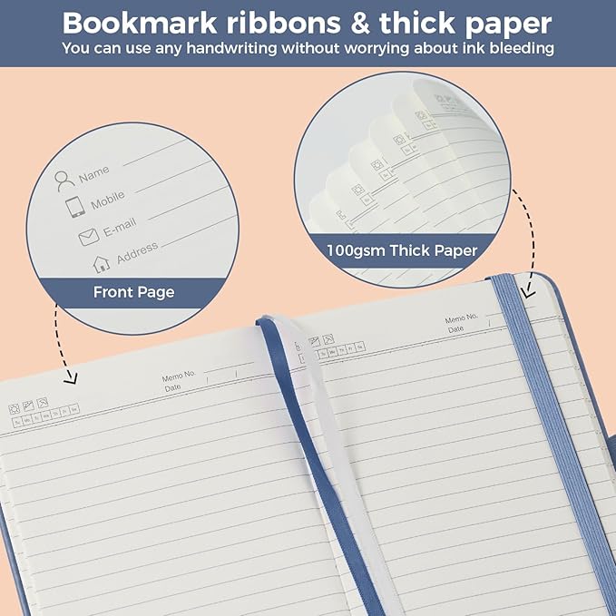 NIRMIRO 3 Pack Small Pocket Journaling Notebooks with Pen, A6 (3.7" x 5.7"), for Women/Men Work Writing Travel Business, School Office Supplies