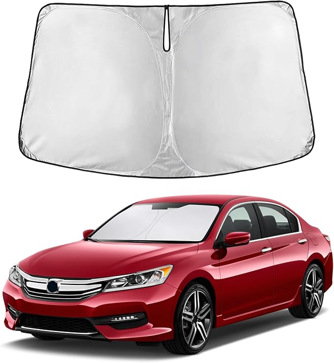 Autovir Windshield Sun Shade Fit for 2013-2015 2016 2017 Honda Accord Sunshade, Front Car Window Shades Sun Visor, Blocks UV Rays & Heat, Car Accessories